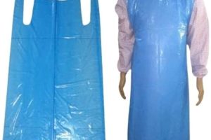 Disposable half gown plastic apron for hospital staff