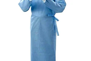 Wrap-around surgeon gown for operating room with full coverage and fluid resistance